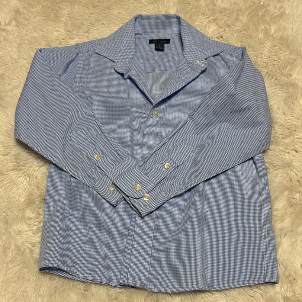 Boys TH Blue Checkered Shirt.